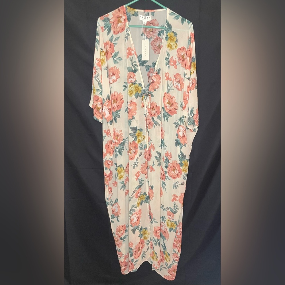 BigHit Fashion Oversized Sheer Pink Floral Small NWT